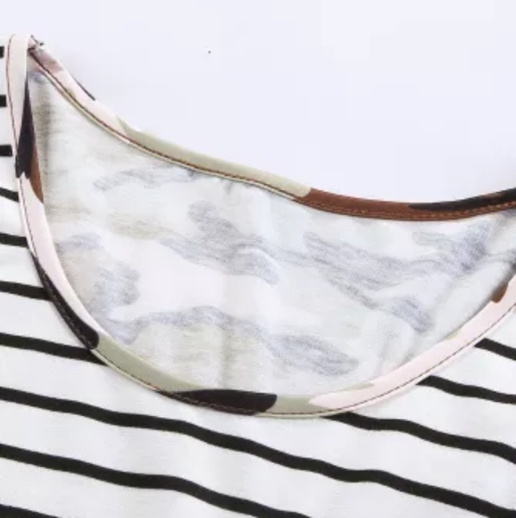 🆕 Cute Camo & stripe tunic length tank top - Picture 11 of 12